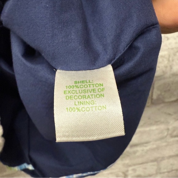 Lilly Pulitzer strapless dress navy white beaded women’s‎ size 8 100% cotton - Picture 5 of 9